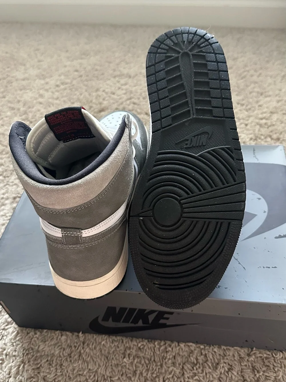 Jordan 1 High OG White and Gray Men’s Sneakers
